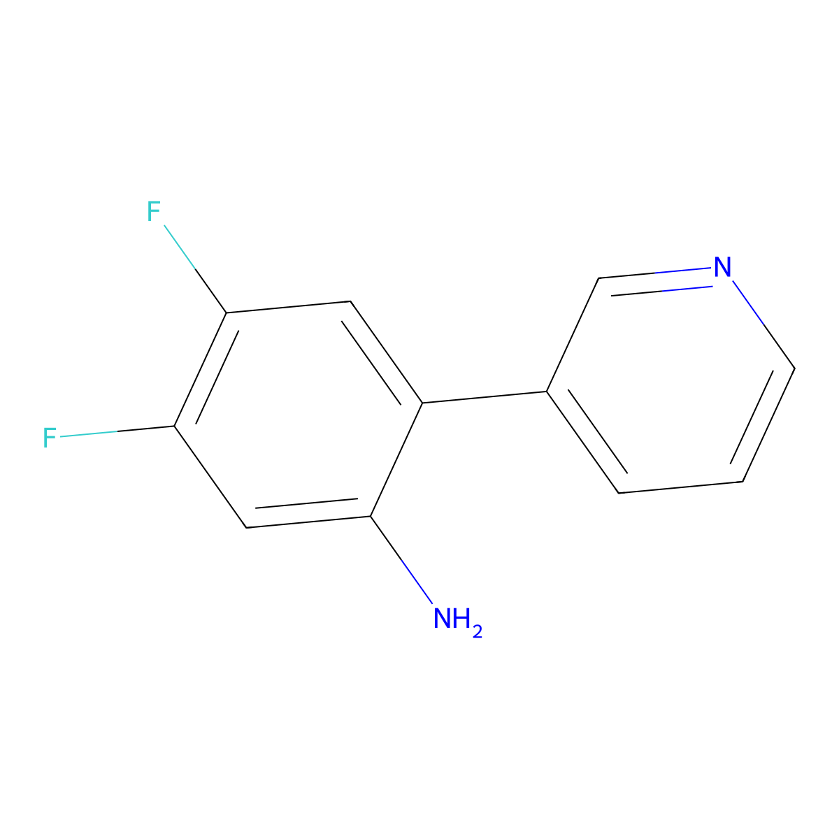 4,5-Difluoro-2-(pyridin-3-yl)aniline molecular structure, CAS 1214335-40-6