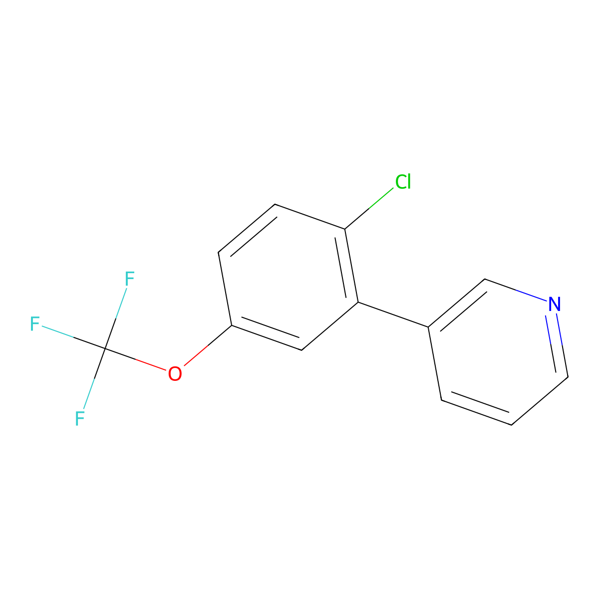 3-[2-Chloro-5-(trifluoromethoxy)phenyl]pyridine molecular structure, CAS 1214335-59-7