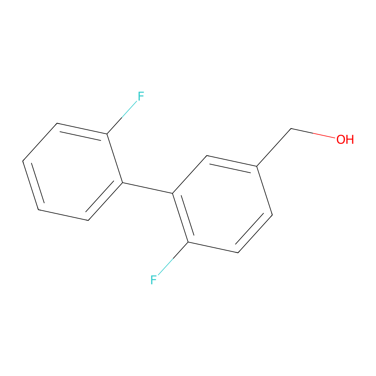 [4-Fluoro-3-(2-fluorophenyl)phenyl]methanol molecular structure, CAS 1214335-69-9