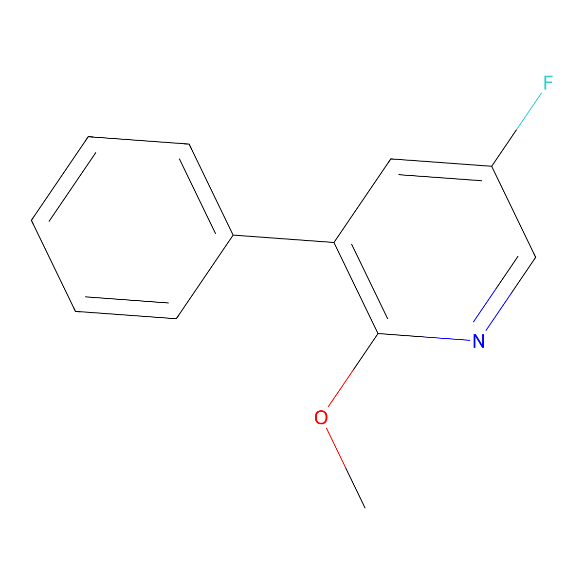5-Fluoro-2-methoxy-3-phenylpyridine molecular structure, CAS 1214335-78-0