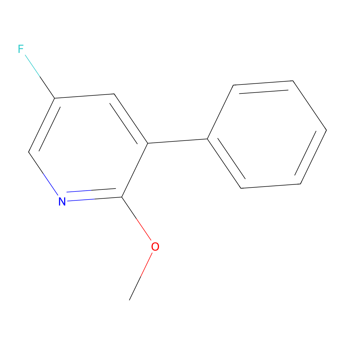 5-Fluoro-2-methoxy-3-phenylpyridine molecular structure, CAS 1214335-78-0