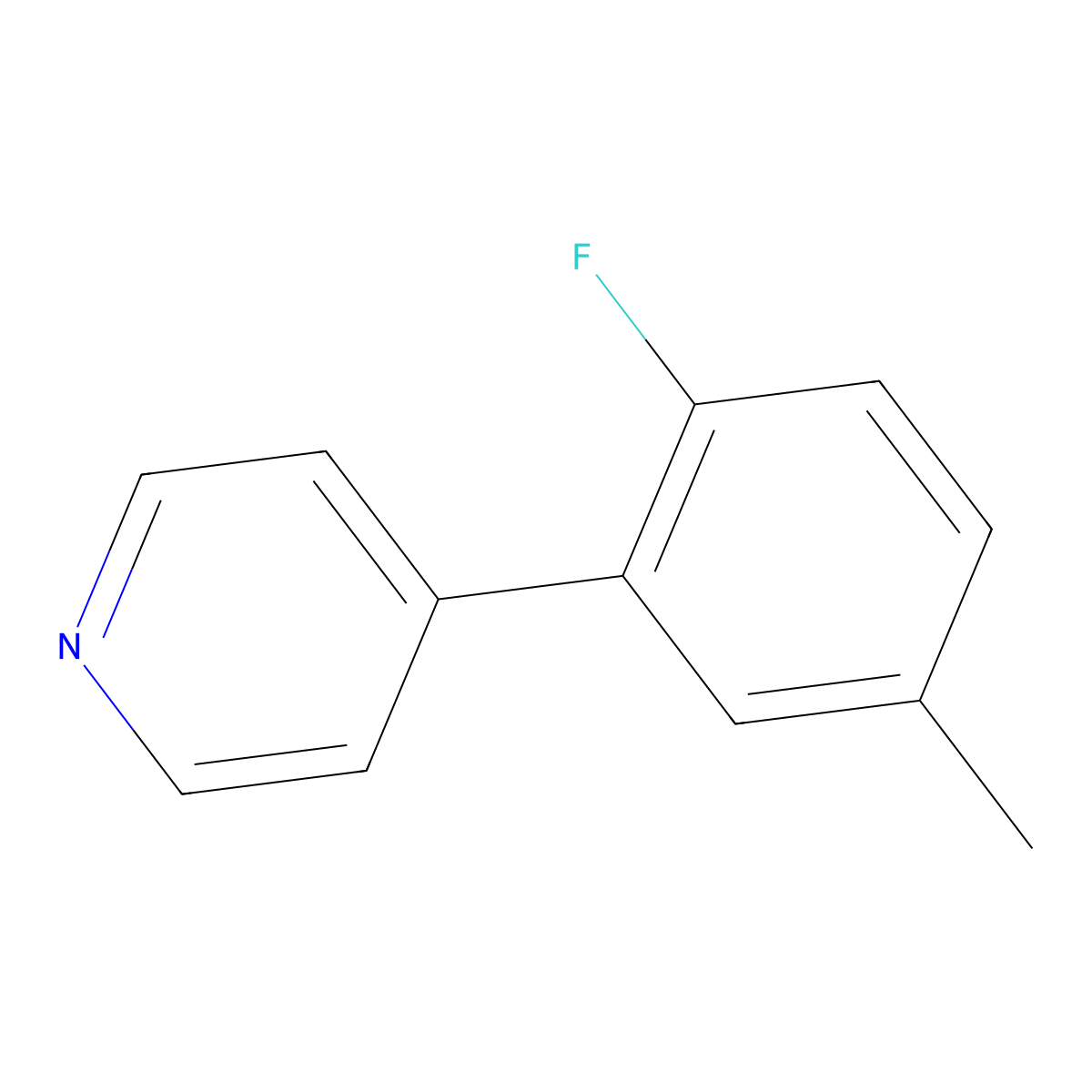 4-(2-Fluoro-5-methylphenyl)pyridine molecular structure, CAS 1214335-97-3