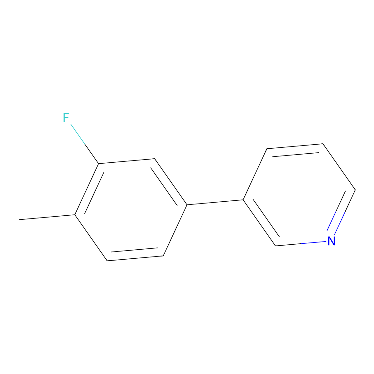 3-(3-Fluoro-4-methylphenyl)pyridine molecular structure, CAS 1214336-02-3