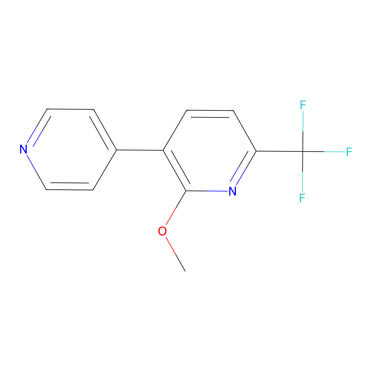 2-Methoxy-3-(pyridin-4-yl)-6-(trifluoromethyl)pyridine molecular structure, CAS 1214336-08-9