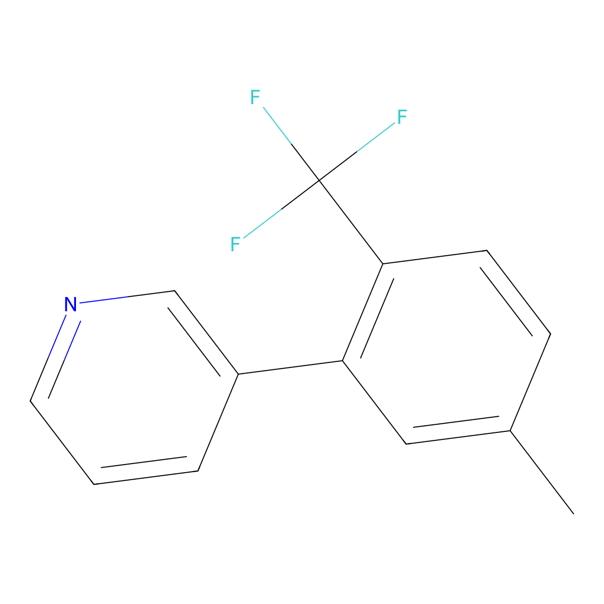 3-[5-Methyl-2-(trifluoromethyl)phenyl]pyridine molecular structure, CAS 1214336-09-0