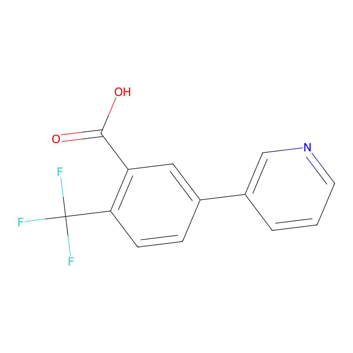5-(Pyridin-3-yl)-2-(trifluoromethyl)benzoic acid molecular structure, CAS 1214336-11-4