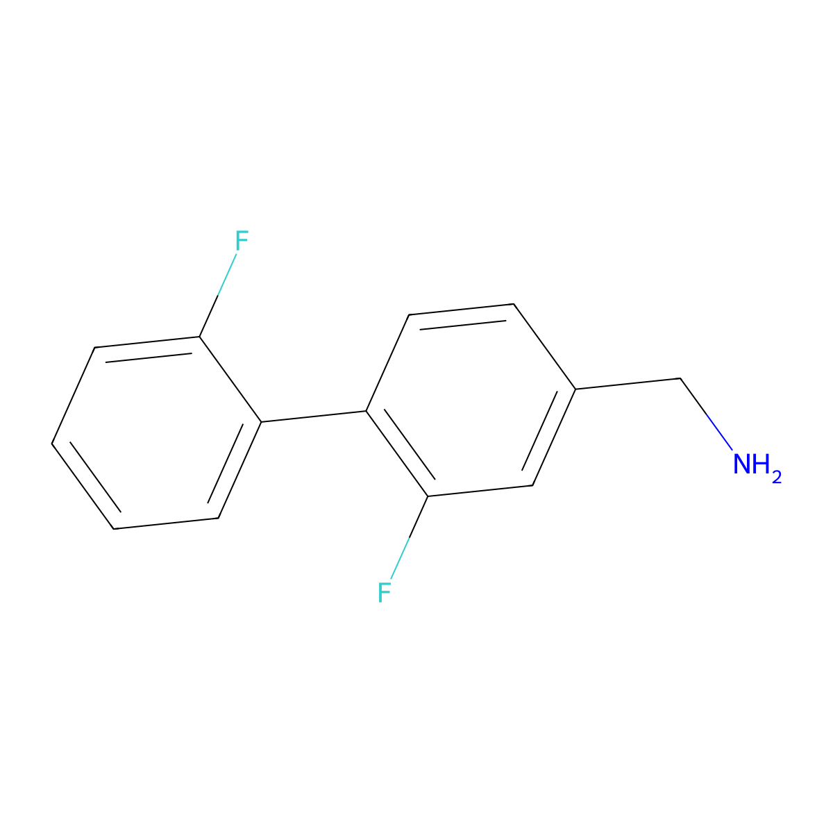 [3-Fluoro-4-(2-fluorophenyl)phenyl]methanamine molecular structure, CAS 1214336-12-5