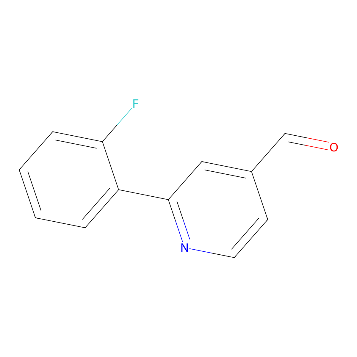 2-(2-Fluorophenyl)pyridine-4-carbaldehyde molecular structure, CAS 1214336-30-7