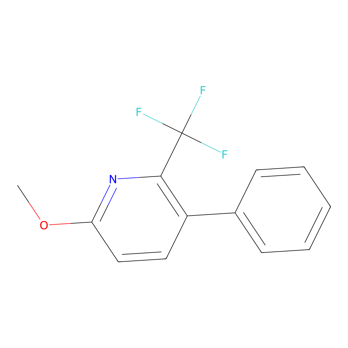 6-Methoxy-3-phenyl-2-(trifluoromethyl)pyridine molecular structure, CAS 1214336-31-8