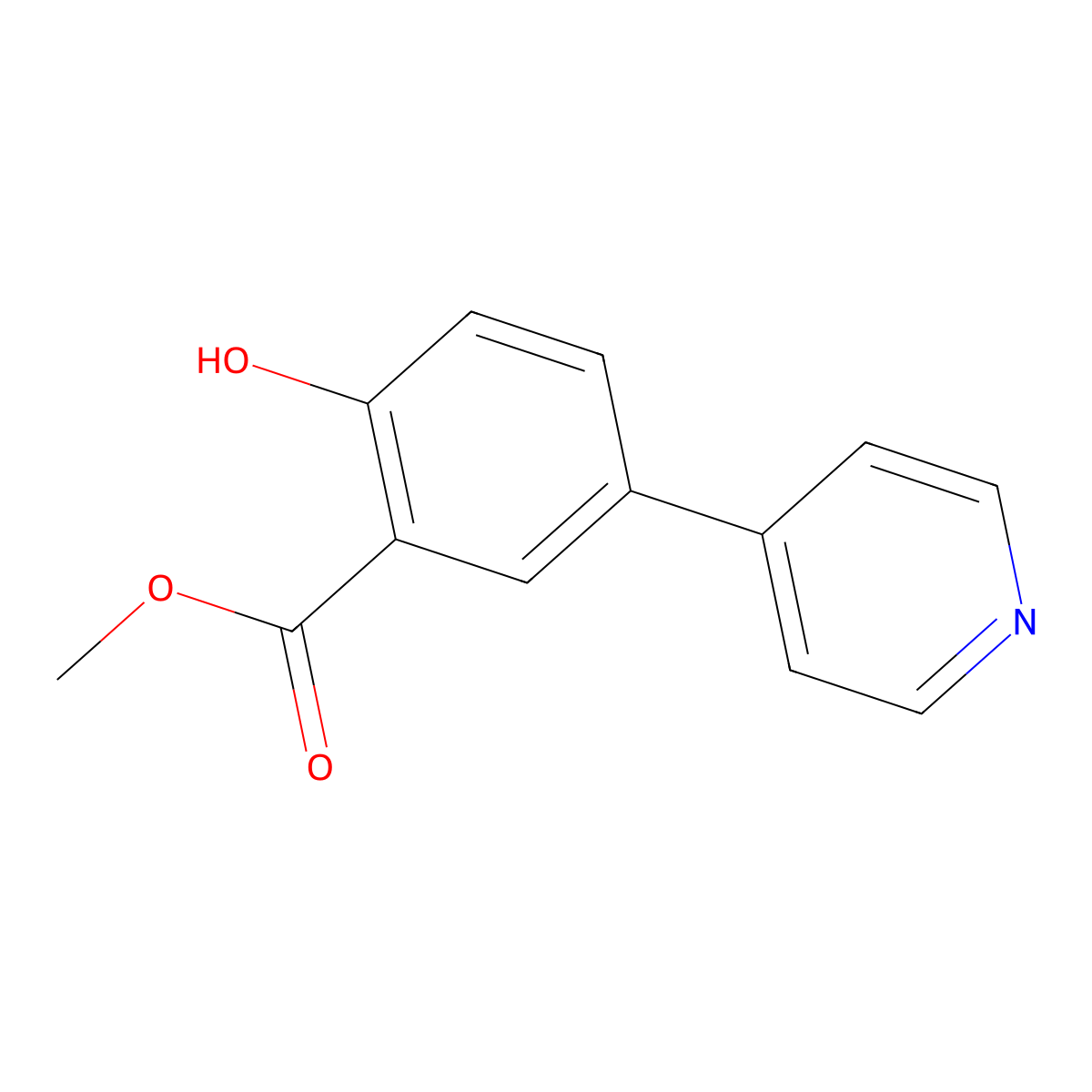 Methyl 2-hydroxy-5-(pyridin-4-yl)benzoate molecular structure, CAS 1214336-32-9