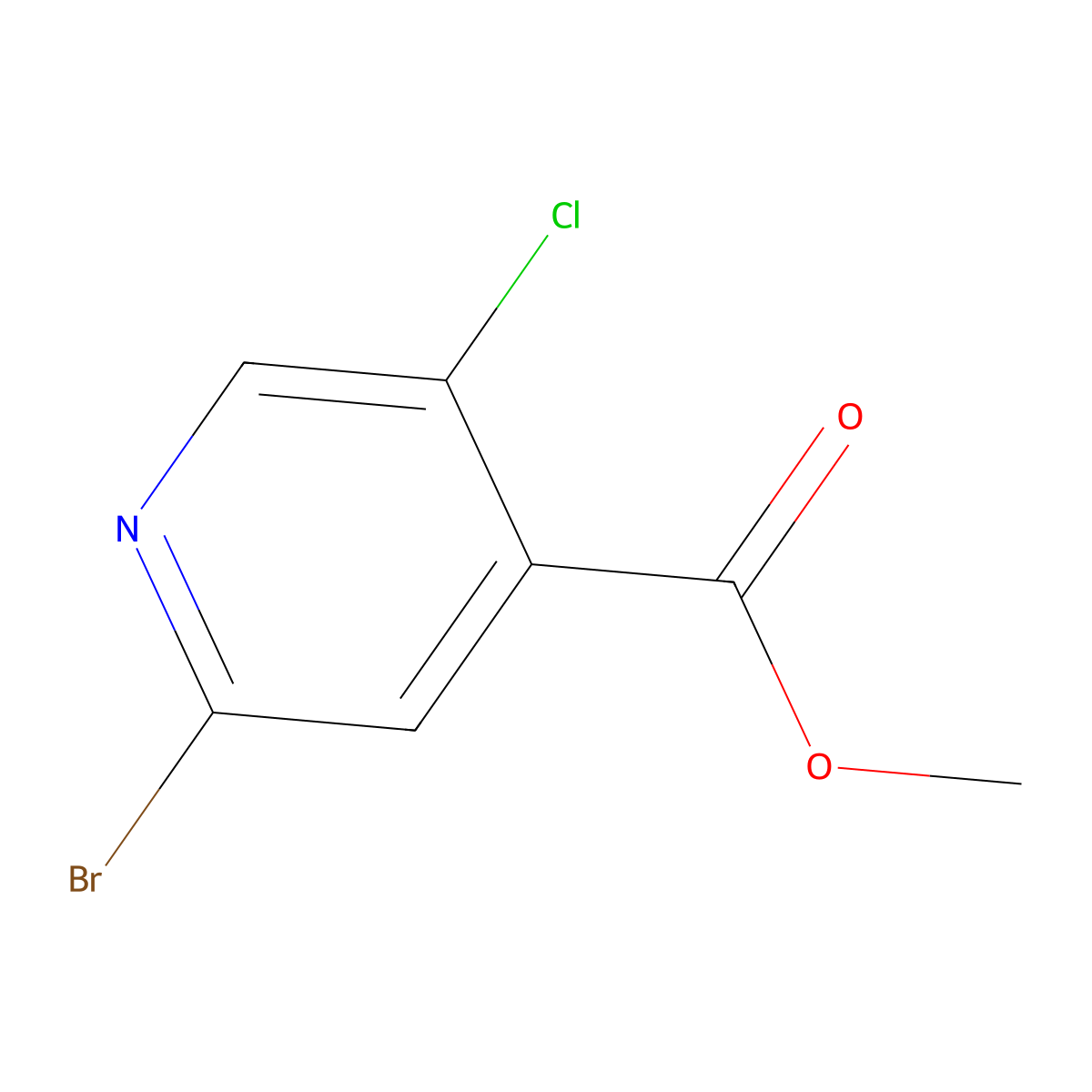 Methyl 2-bromo-5-chloroisonicotinate molecular structure, CAS 1214336-33-0
