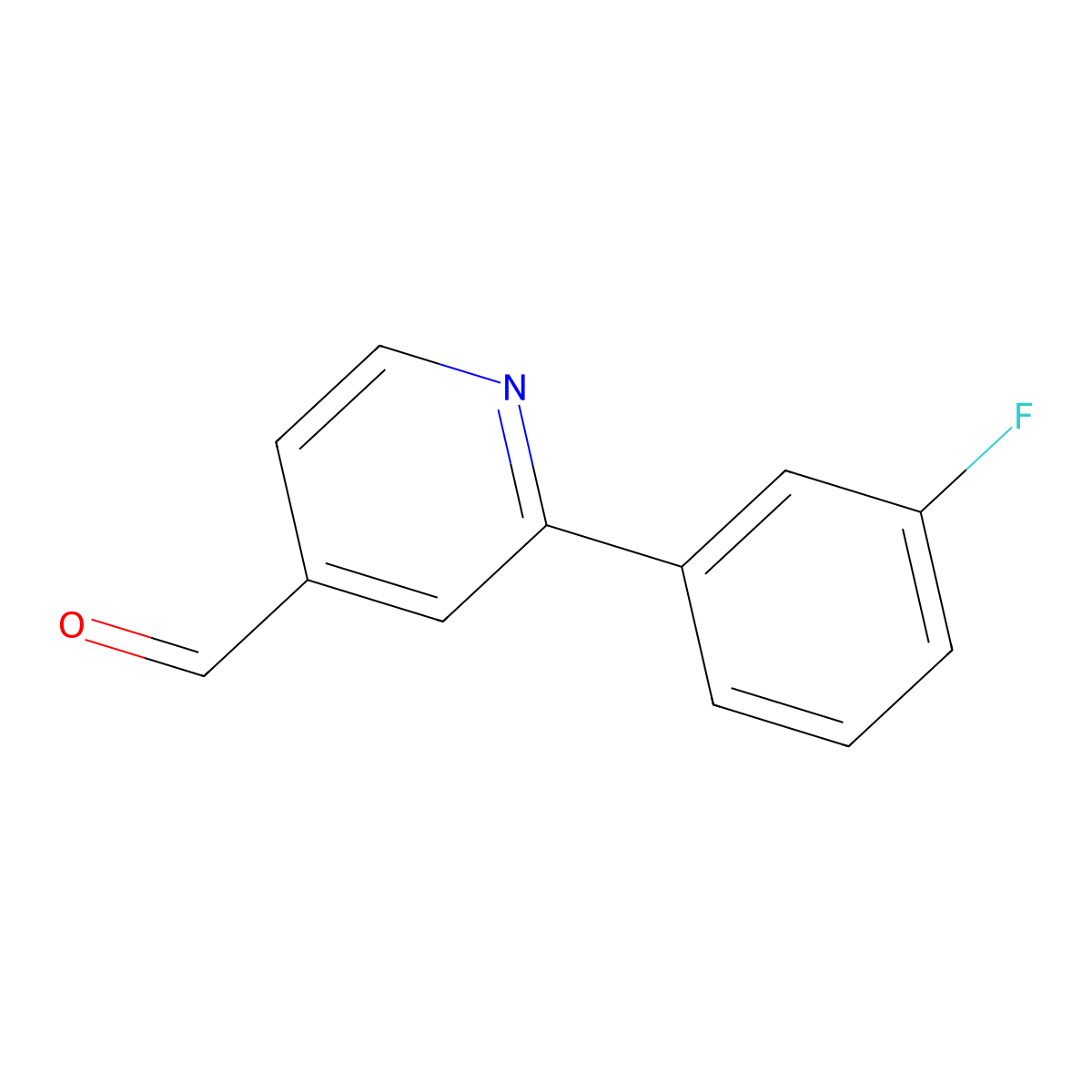 2-(3-Fluorophenyl)pyridine-4-carbaldehyde molecular structure, CAS 1214336-39-6