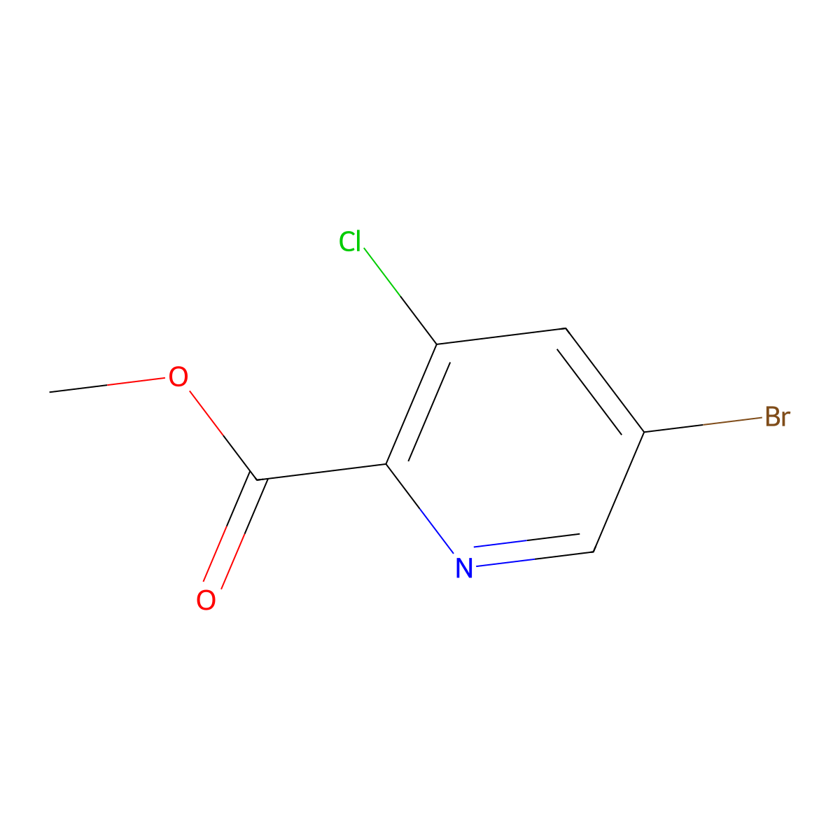Methyl 5-bromo-3-chloropyridine-2-carboxylate molecular structure, CAS 1214336-41-0