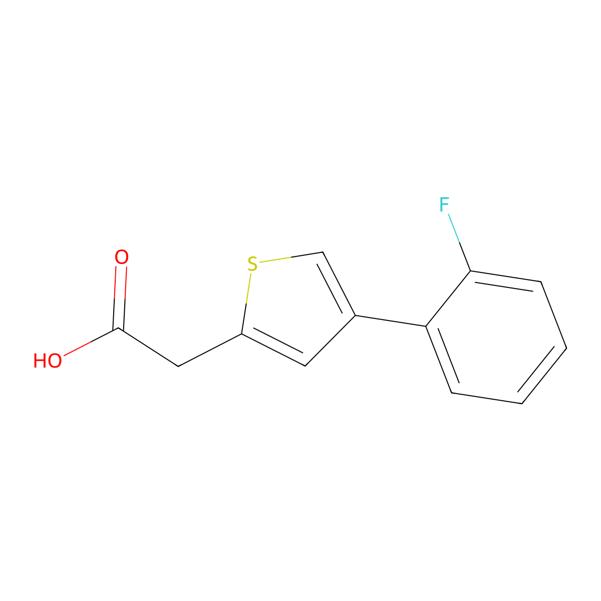 4-(2-Fluorophenyl)-2-thiopheneacetic acid molecular structure, CAS 1214336-42-1