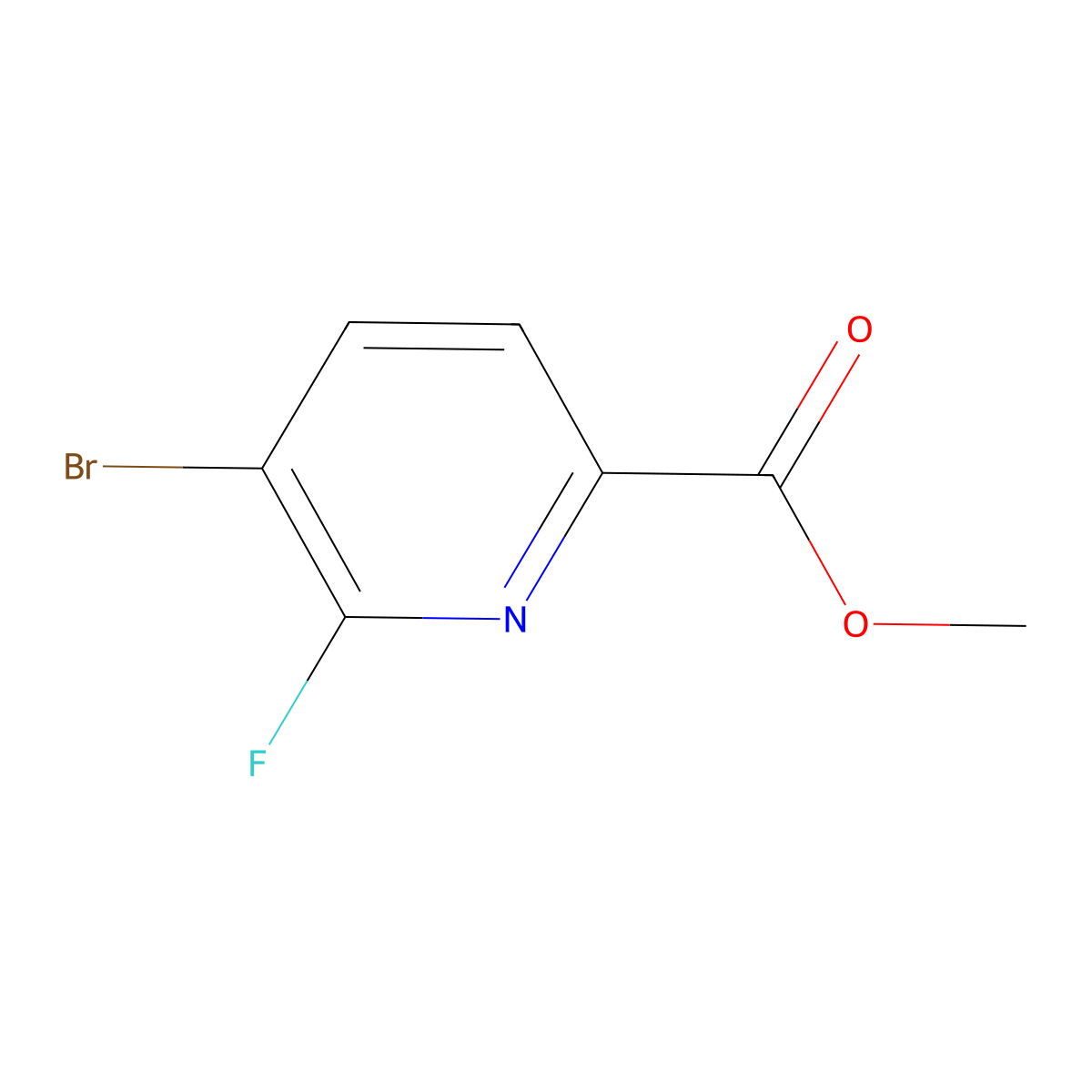 Methyl 5-bromo-6-fluoropicolinate molecular structure, CAS 1214336-44-3