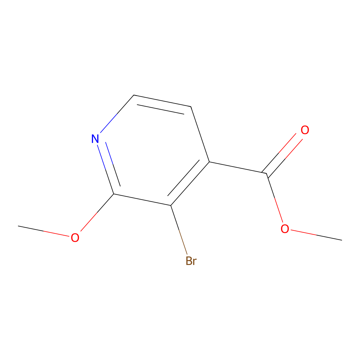 Methyl 3-bromo-2-methoxyisonicotinate molecular structure, CAS 1214336-49-8