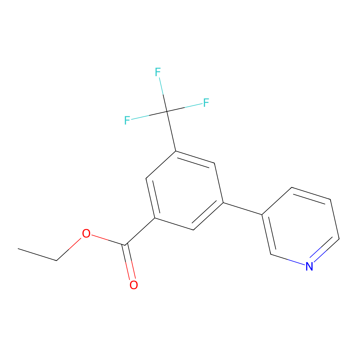 Ethyl 3-(3-pyridinyl)-5-(trifluoromethyl)benzoate molecular structure, CAS 1214336-75-0