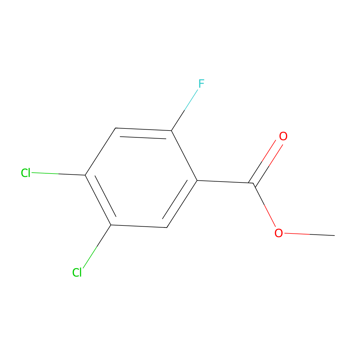 Methyl 4,5-dichloro-2-fluorobenzoate molecular structure, CAS 1214336-81-8