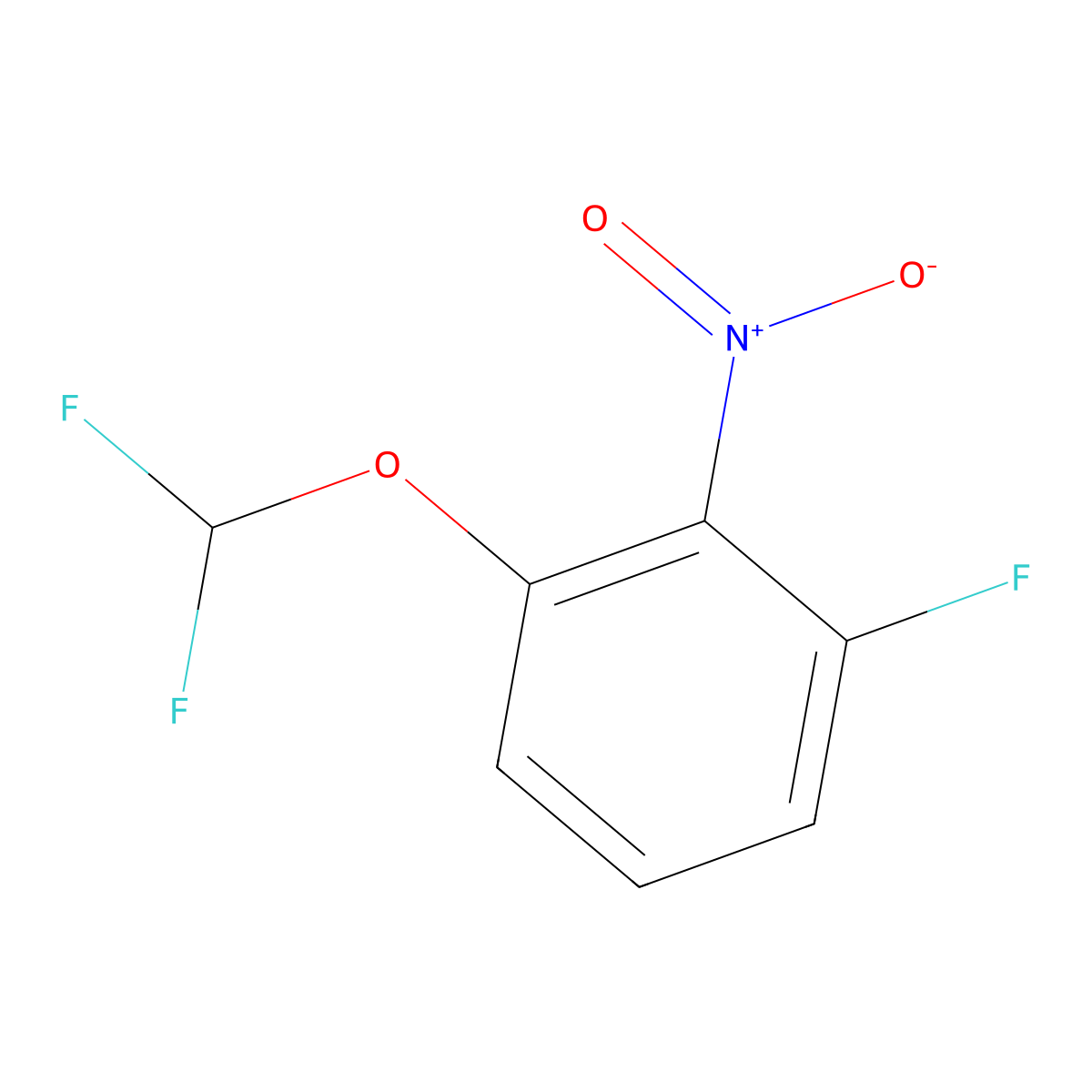 1-(Difluoromethoxy)-3-fluoro-2-nitro-benzene molecular structure, CAS 1214336-89-6