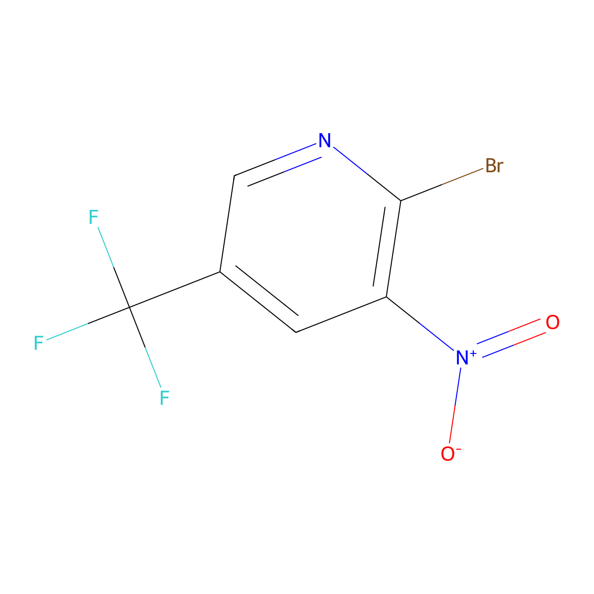 2-Bromo-3-nitro-5-(trifluoromethyl)pyridine molecular structure, CAS 1214336-90-9