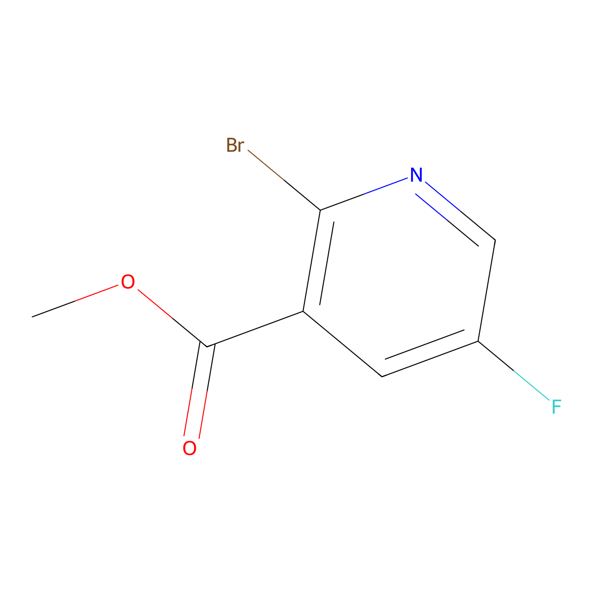 Methyl 2-bromo-5-fluoropyridine-3-carboxylate molecular structure, CAS 1214336-94-3