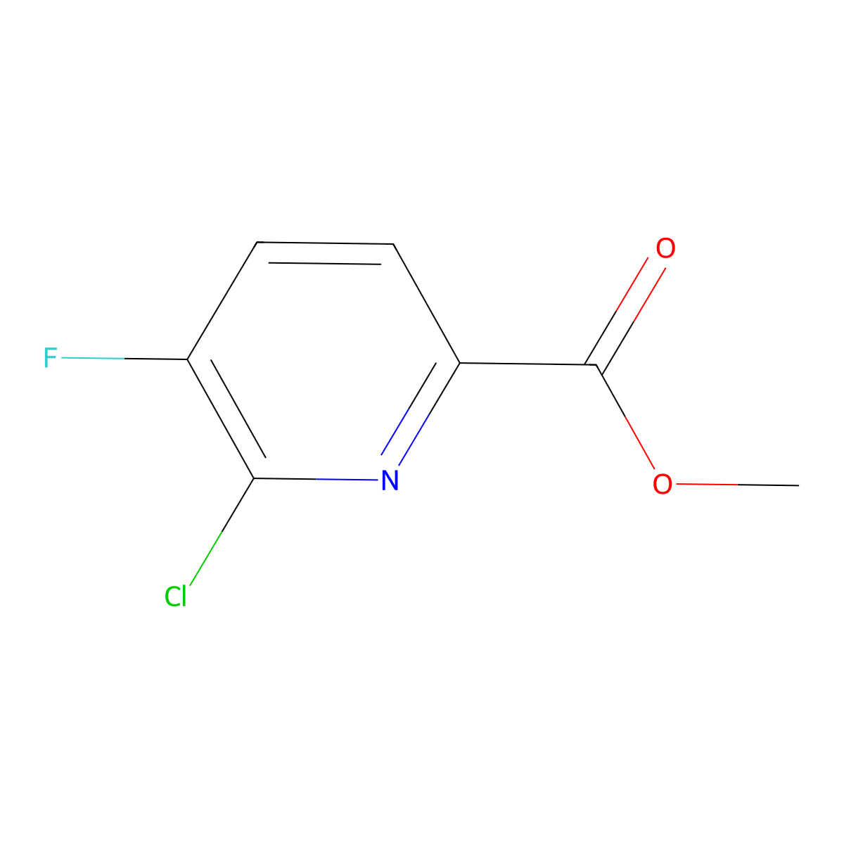 Methyl 6-chloro-5-fluoropicolinate molecular structure, CAS 1214337-05-9