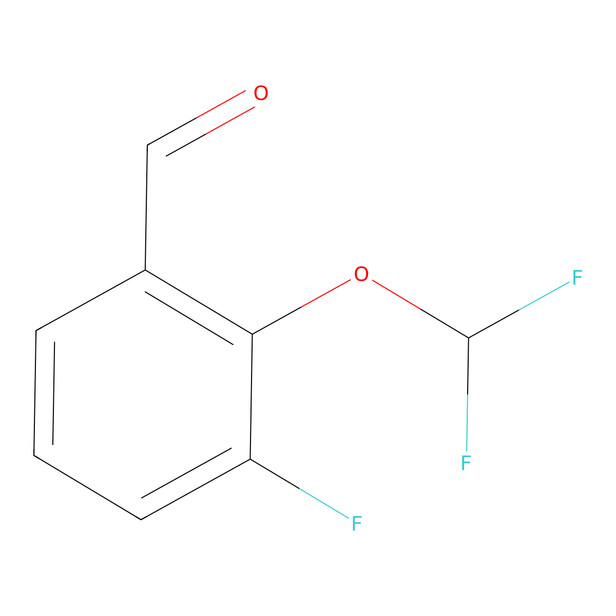 2-(Difluoromethoxy)-3-fluorobenzaldehyde molecular structure, CAS 1214337-22-0