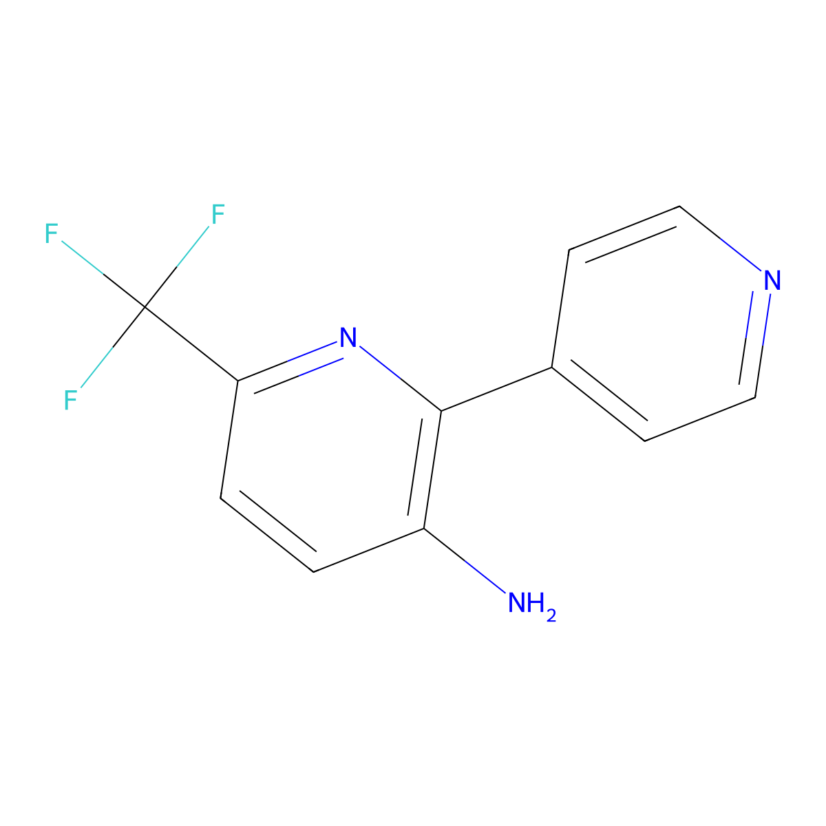 2-(Pyridin-4-yl)-6-(trifluoromethyl)pyridin-3-amine molecular structure, CAS 1214337-25-3