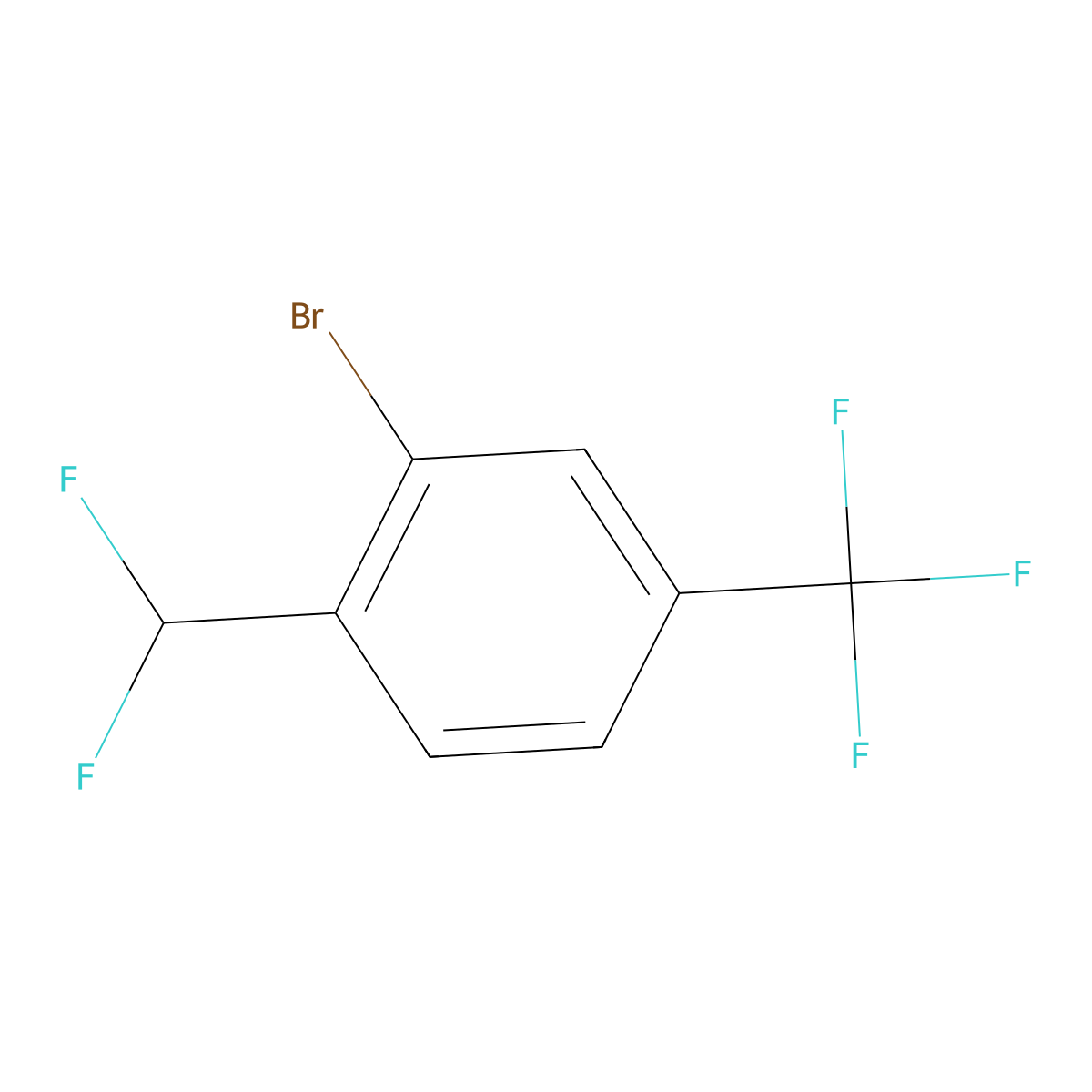 2-Bromo-1-(difluoromethyl)-4-(trifluoromethyl)benzene molecular structure, CAS 1214337-38-8