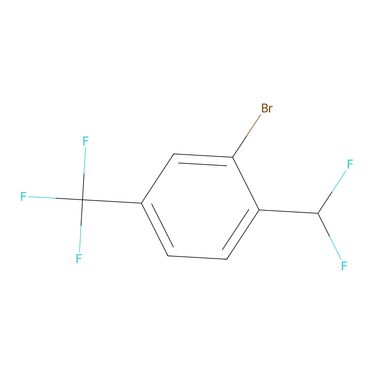 2-Bromo-1-(difluoromethyl)-4-(trifluoromethyl)benzene molecular structure, CAS 1214337-38-8