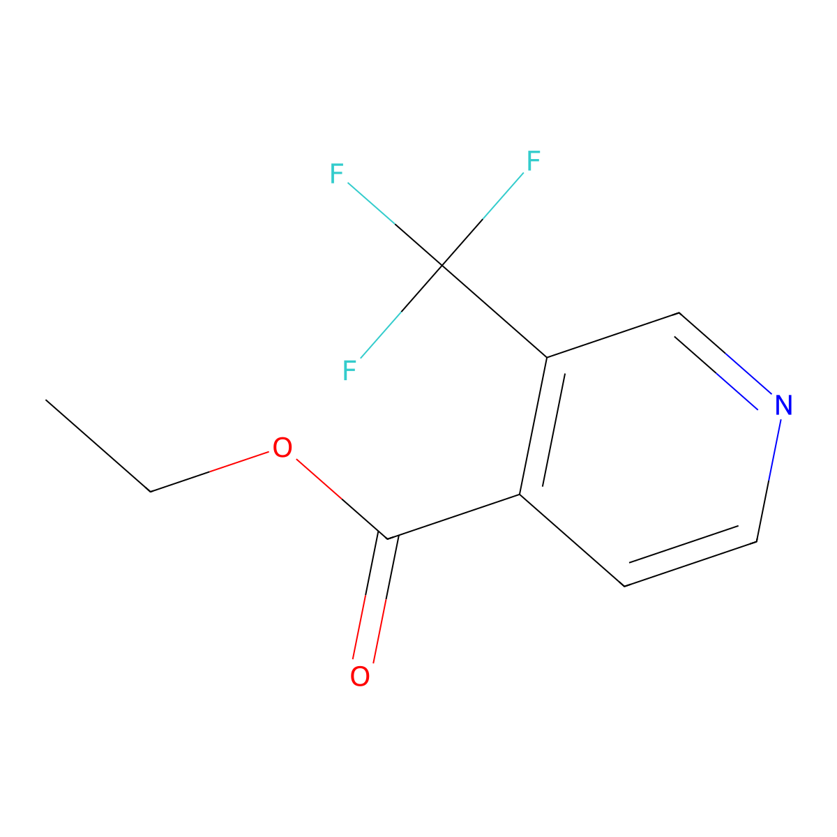 Ethyl 3-(trifluoromethyl)isonicotinate molecular structure, CAS 1214337-41-3