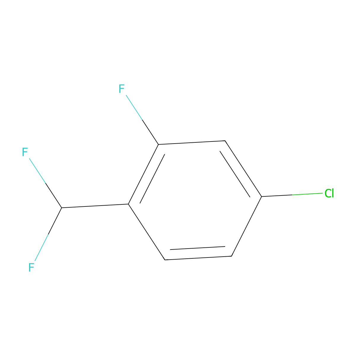 4-Chloro-1-(difluoromethyl)-2-fluorobenzene molecular structure, CAS 1214337-46-8