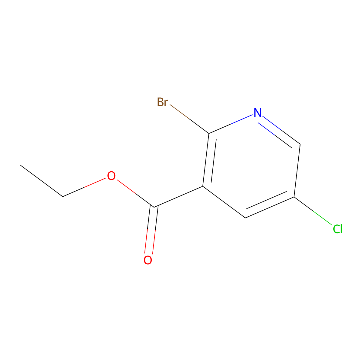 Ethyl 2-bromo-5-chloronicotinate molecular structure, CAS 1214337-49-1