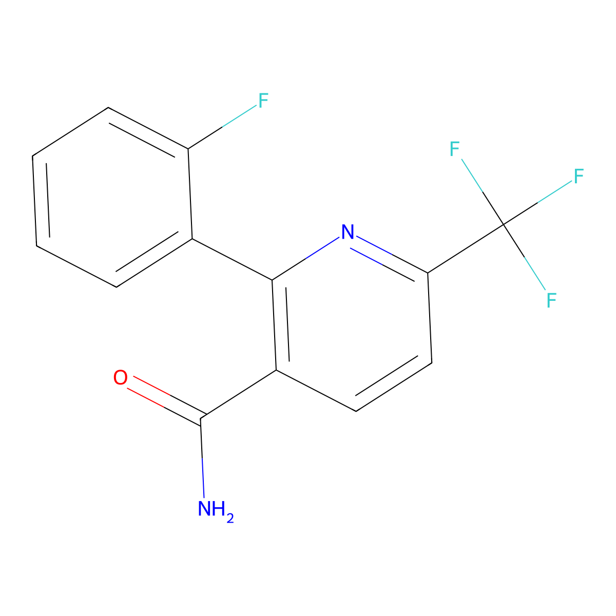 2-(2-Fluorophenyl)-6-(trifluoromethyl)nicotinamide molecular structure, CAS 1214337-52-6