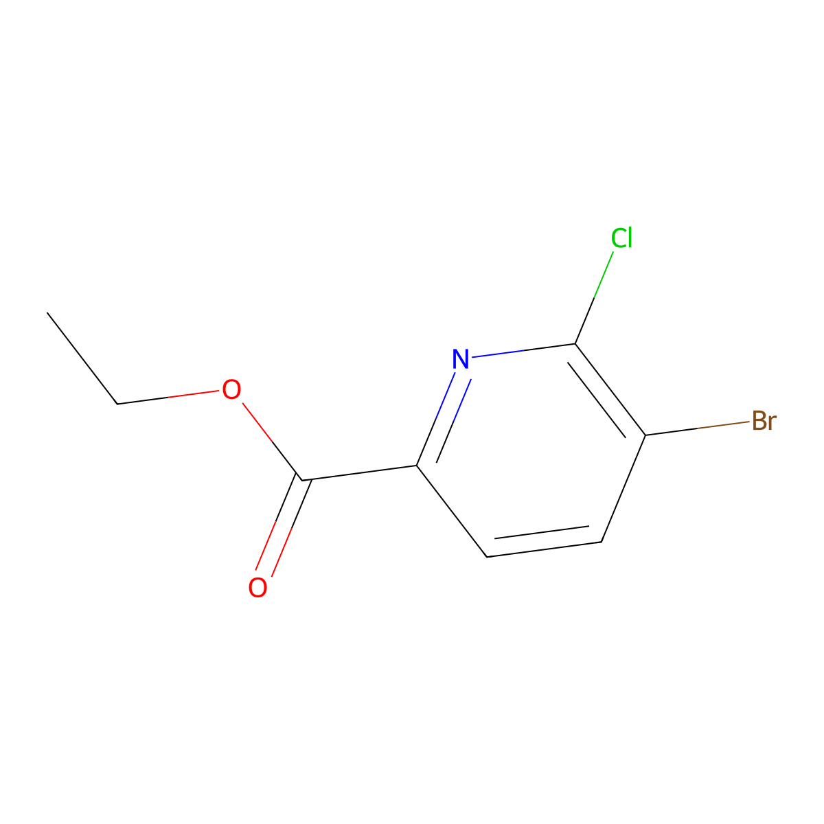 Ethyl 5-bromo-6-chloropicolinate molecular structure, CAS 1214337-57-1