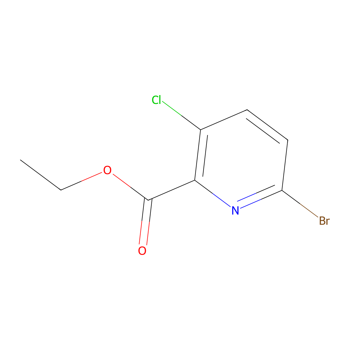 Ethyl 6-bromo-3-chloropicolinate molecular structure, CAS 1214337-70-8