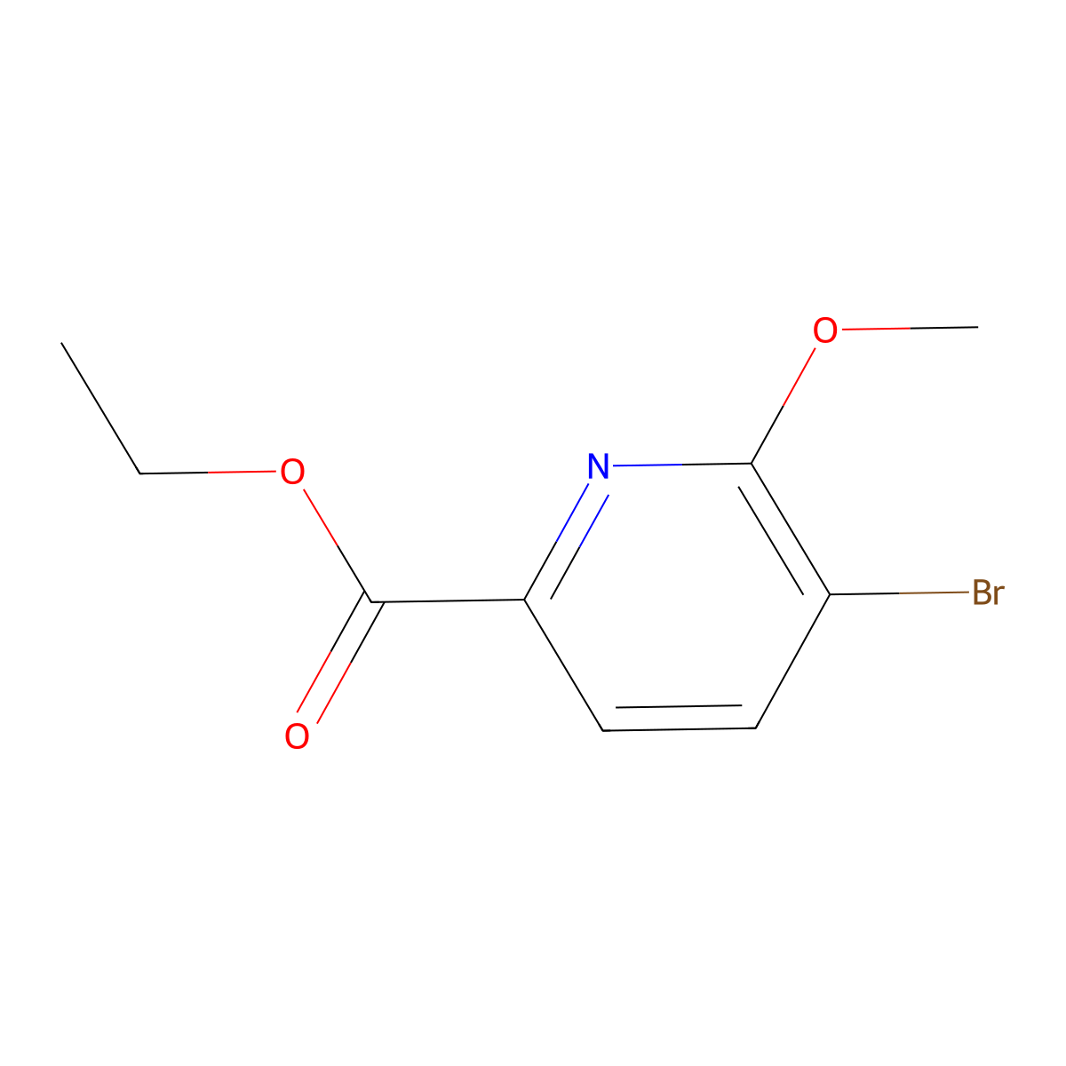 Ethyl 5-bromo-6-methoxypicolinate molecular structure, CAS 1214337-82-2