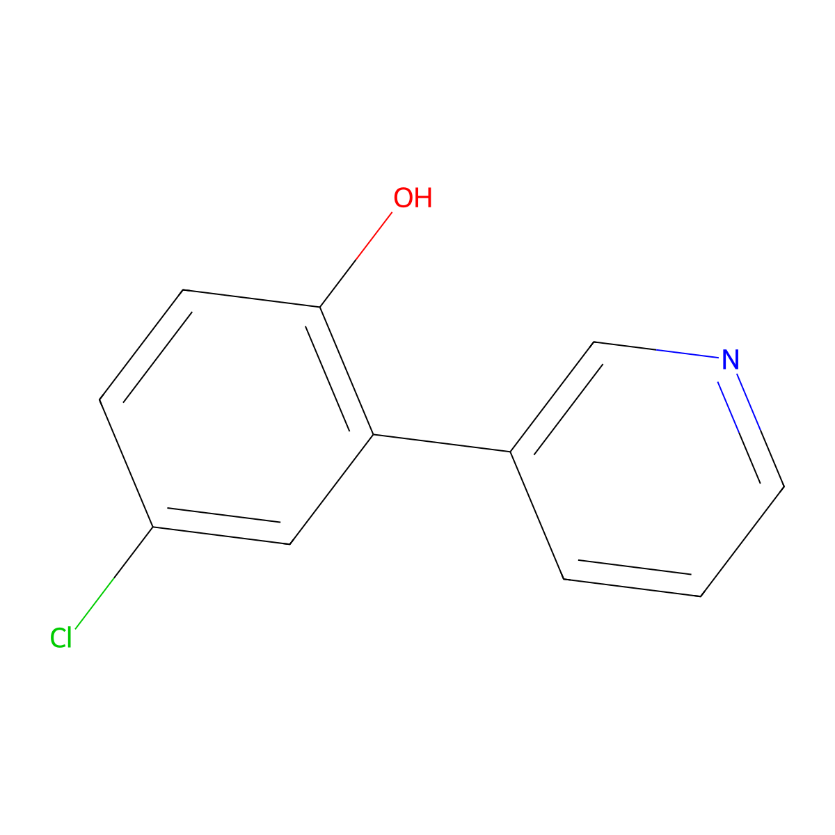 4-Chloro-2-(pyridin-3-yl)phenol molecular structure, CAS 1214337-83-3