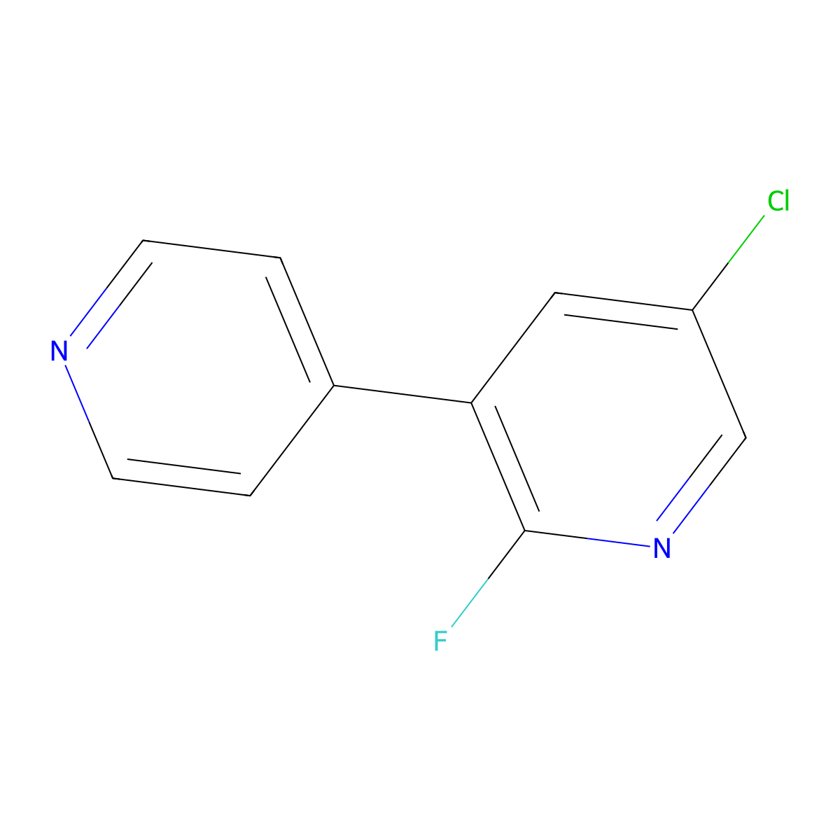 5-Chloro-2-fluoro-3-(pyridin-4-yl)pyridine molecular structure, CAS 1214337-85-5