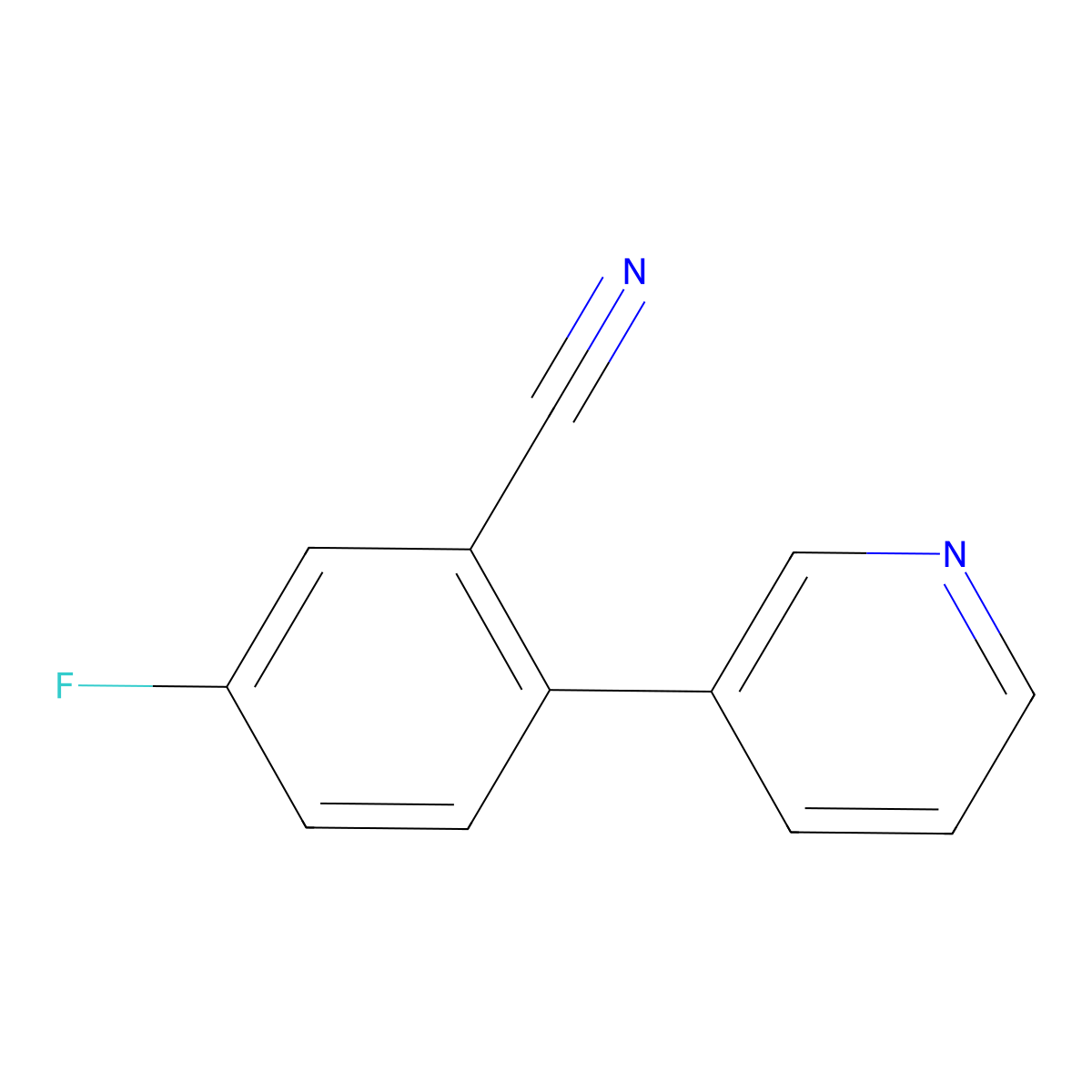 5-Fluoro-2-(pyridin-3-yl)benzonitrile molecular structure, CAS 1214337-87-7