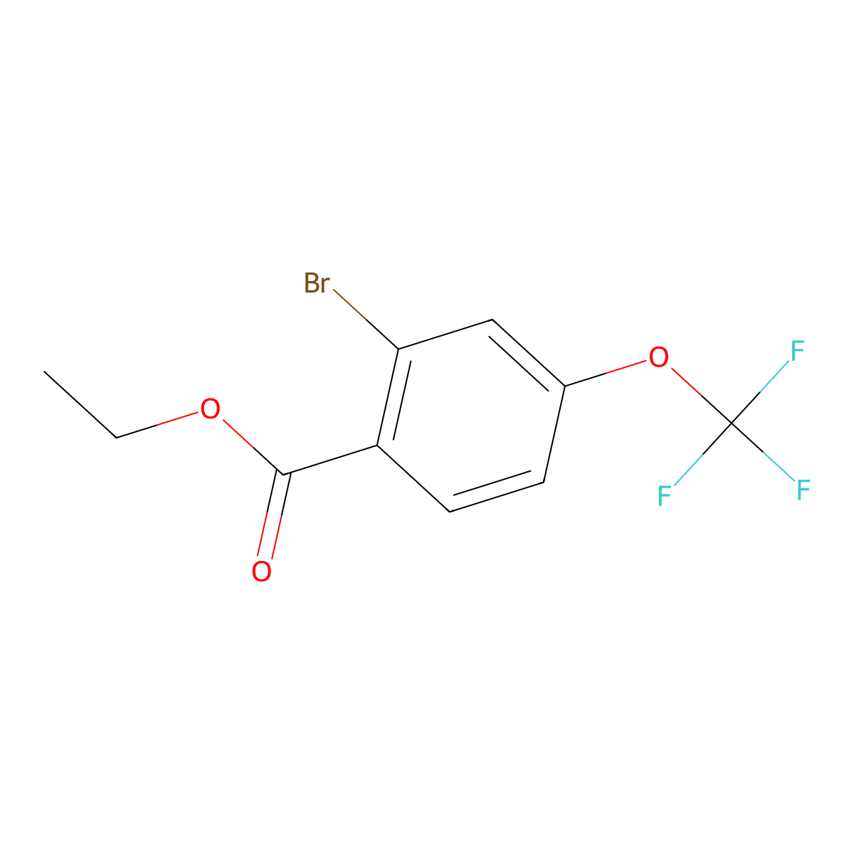2-Bromo-4-(trifluoromethoxy)benzoic acid ethyl ester molecular structure, CAS 1214337-88-8
