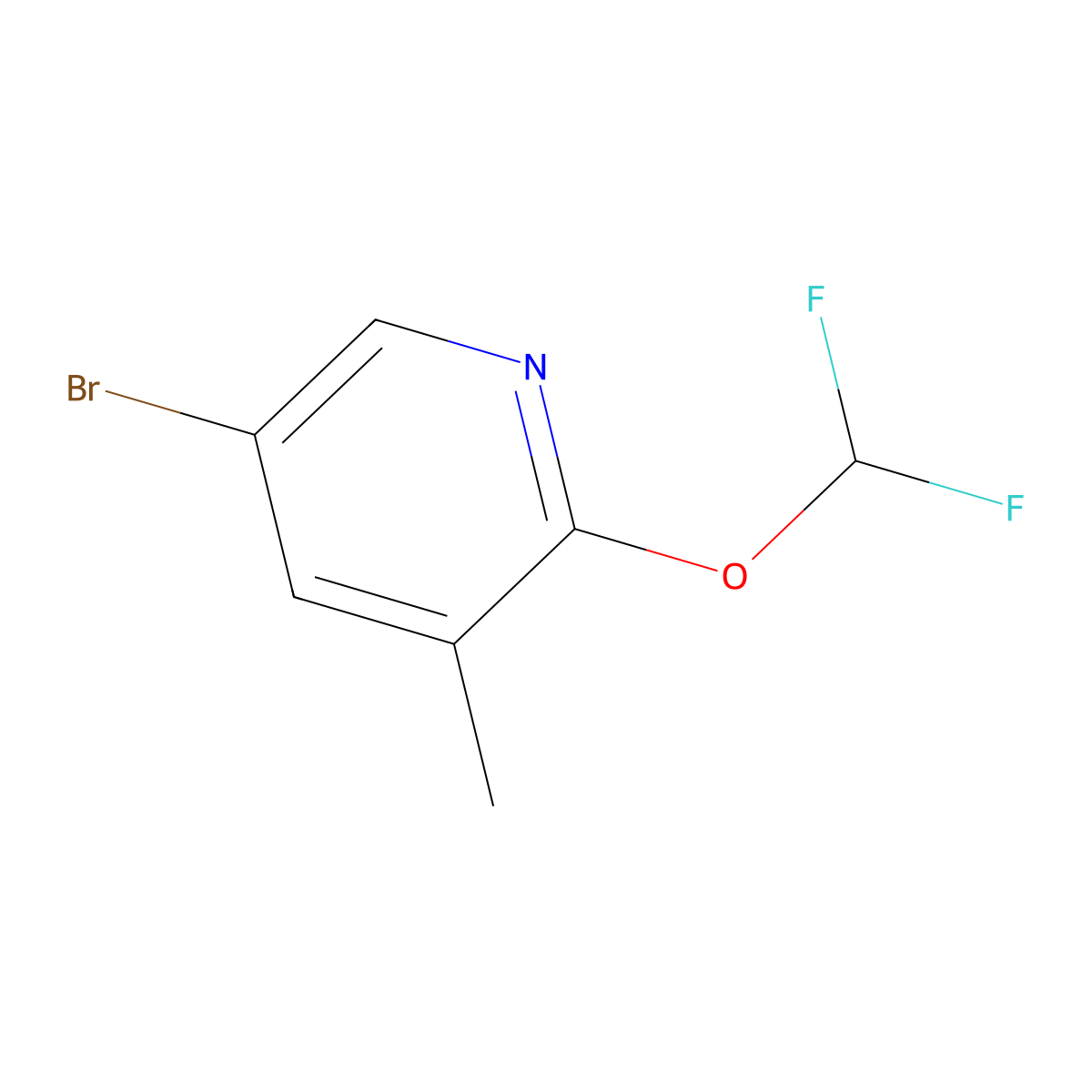 5-Bromo-2-(difluoromethoxy)-3-methylpyridine molecular structure, CAS 1214337-94-6
