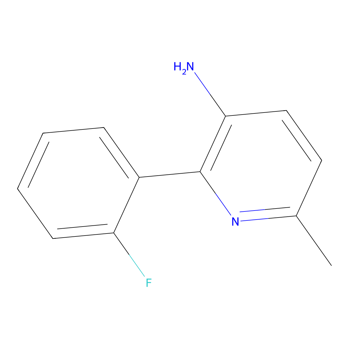 2-(2-Fluorophenyl)-6-methyl-3-pyridinamine molecular structure, CAS 1214337-99-1