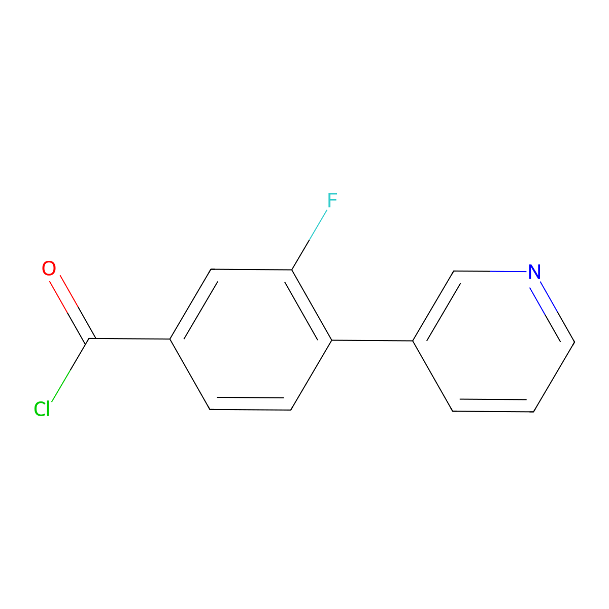 3-Fluoro-4-(pyridin-3-yl)benzoyl chloride molecular structure, CAS 1214338-12-1