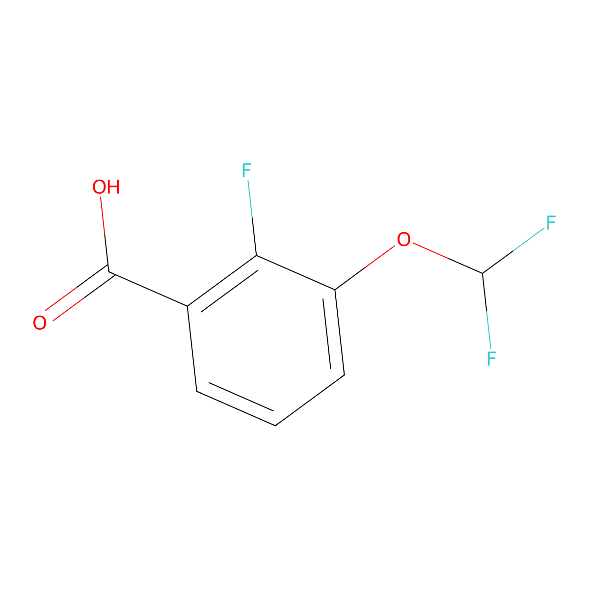 3-(Difluoromethoxy)-2-fluorobenzoic acid molecular structure, CAS 1214338-14-3