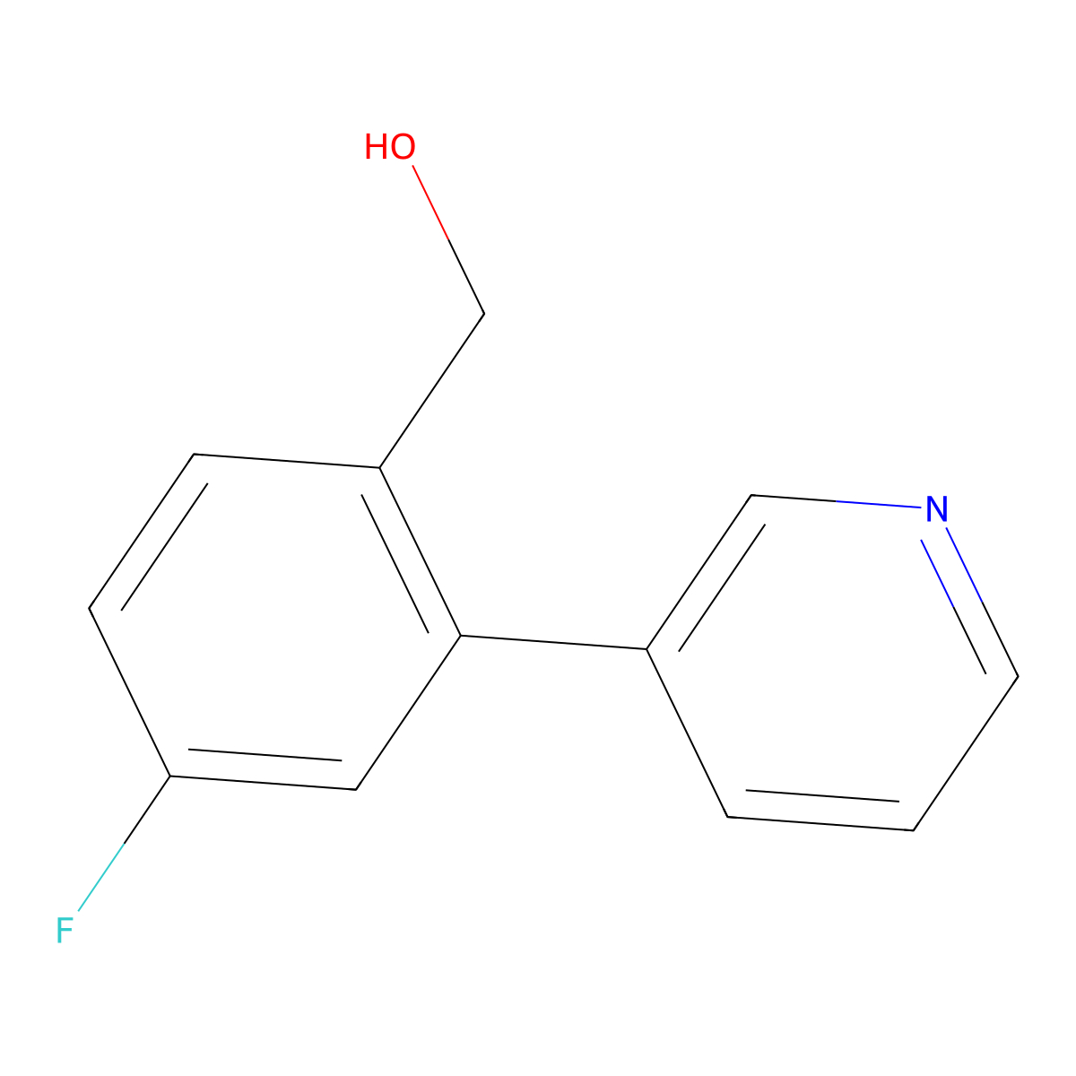 (4-Fluoro-2-(pyridin-3-yl)phenyl)methanol molecular structure, CAS 1214338-17-6