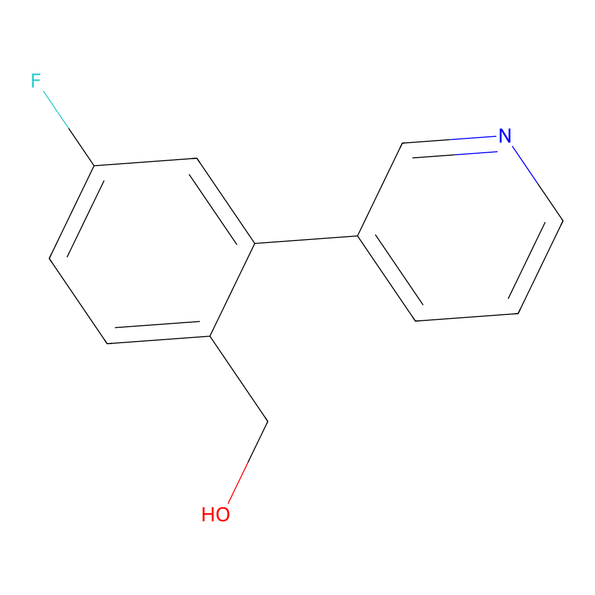 (4-Fluoro-2-(pyridin-3-yl)phenyl)methanol molecular structure, CAS 1214338-17-6