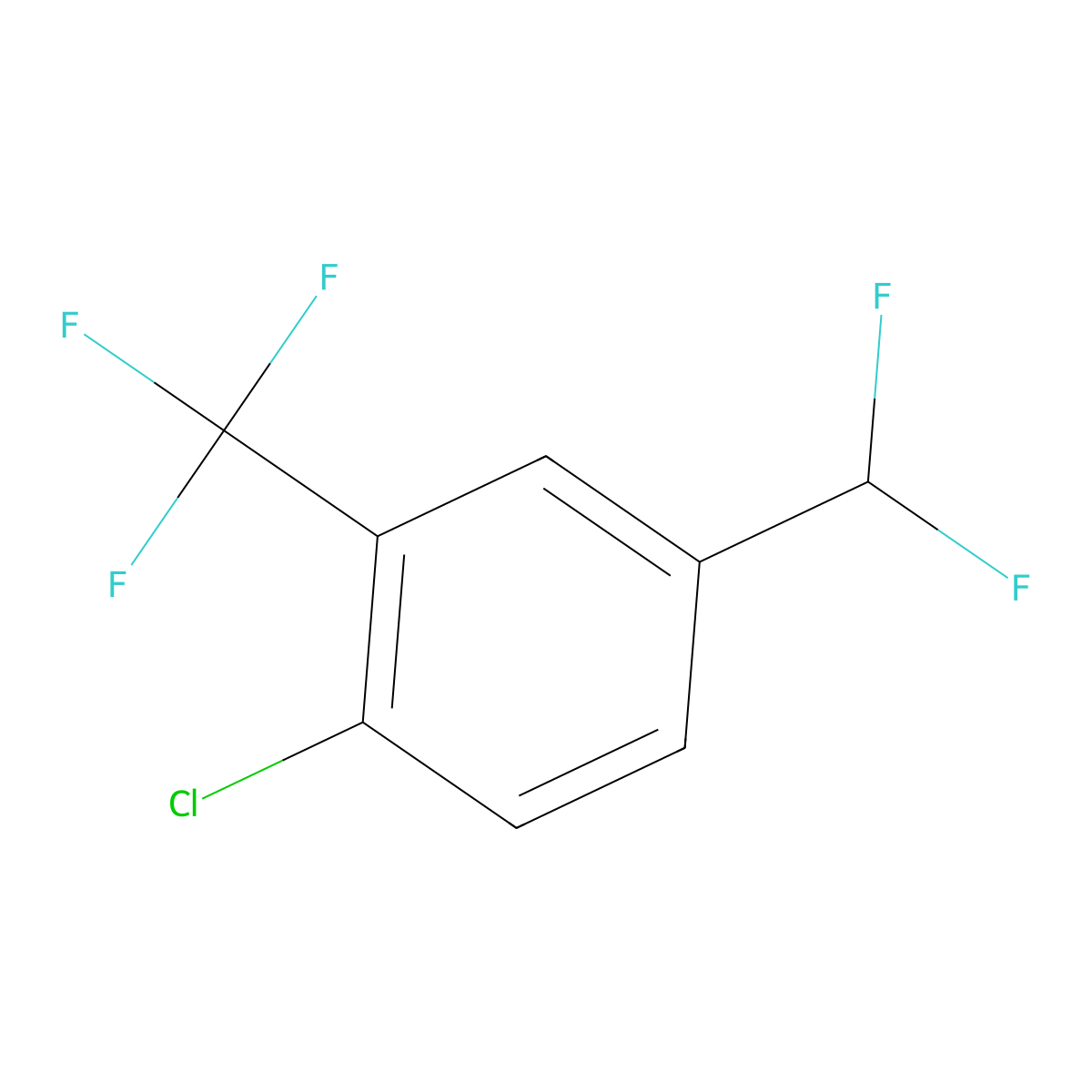 1-Chloro-4-(difluoromethyl)-2-(trifluoromethyl)benzene molecular structure, CAS 1214338-35-8
