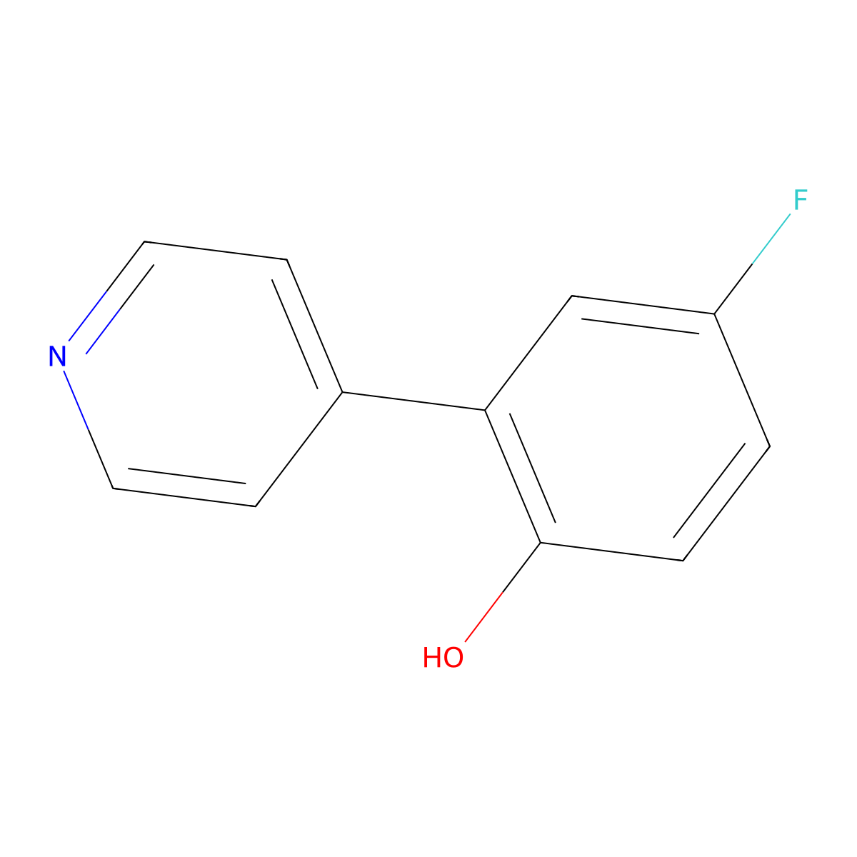 4-Fluoro-2-pyridin-4-yl-phenol molecular structure, CAS 1214338-37-0