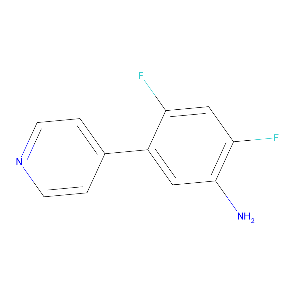 2,4-Difluoro-5-(pyridin-4-yl)aniline molecular structure, CAS 1214338-46-1